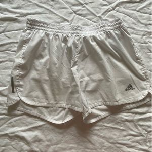 White Adidas Athletic Running Shorts